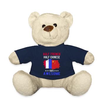 Half French Half Chinese - Teddy Bear - french navy - Front