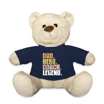 Dad. Hero. Coach. Laying. Retro Coaching Tea - Teddy Bear - french navy - Front