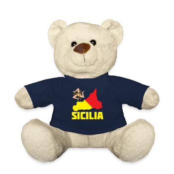 Sizilien Flagge Wappen Sicilia - Teddy - French Navy - Vorne
