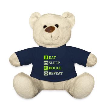 Eat Sleep Boule Repeat Lustige Boccia Sprüche - Teddy - French Navy - Vorne