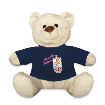 Magically Delicious Funny Boba Unicorn T-Shirt - Teddy - French Navy - Vorne