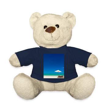 Vacances d’été sur la plage de sable à côté de l’océan - Nounours - bleu marine - Devant
