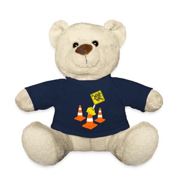Road construction Road builders Road guards - Teddy Bear - french navy - Front