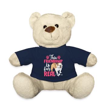 American Bulldog Friendship est en fourrure - Nounours - bleu marine - Devant