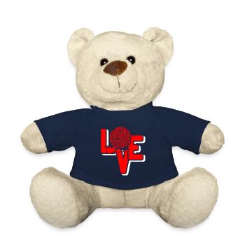 LOVE Awesome Knitting Designs T-Shirt Present Gift - Teddy Bear - french navy - Front