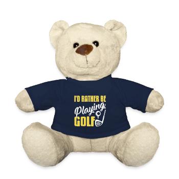 I'd Rather Be Playing Golf Funny Golfing Design - Teddy Bear - french navy - Front