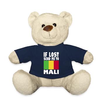 Mali Flag Slogan - Teddy Bear - french navy - Front