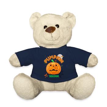 Die Jahreszeit Kürbis Herbstbaum Orange Herbstblätter - Teddy - French Navy - Vorne