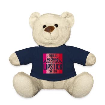 Lipstick Makes Everything Better - Teddy Bear - french navy - Front