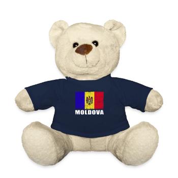 Moldova Flag Grunge Moldova Flag - Teddy Bear - french navy - Front