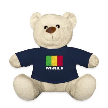 Mali Flag Grunge Mali Flag - Teddy Bear - french navy - Front