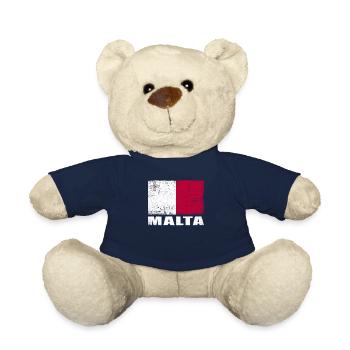 Malta Flag Grunge Malta Flag - Teddy Bear - french navy - Front