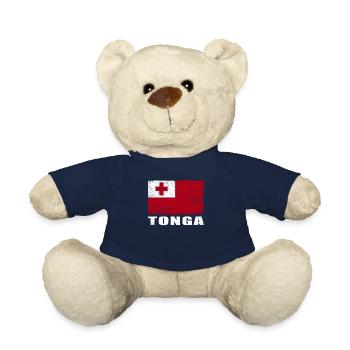 Tonga Flag Grunge Tonga Flag - Teddy Bear - french navy - Front