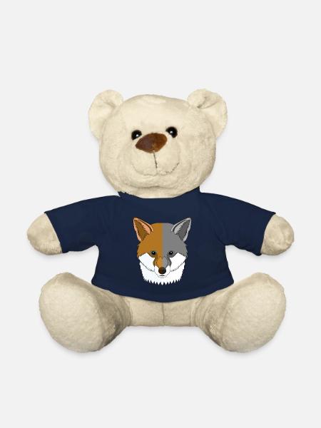 Motif animal sauvage de la forêt avec motif renard - Nounours - bleu marine