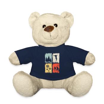 Skifahrer Skifahren Wintersport - Teddy - French Navy - Vorne