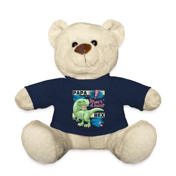 Dad dinosaur, dad daddy dinosaur, funny saying - Teddy Bear - french navy - Front