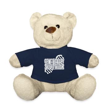 Genetically Superior Genealogy Humor - Teddy Bear - french navy - Front