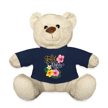 Tropical Flowers, Tropical Darling, Calligraphy - Teddy Bear - french navy - Front