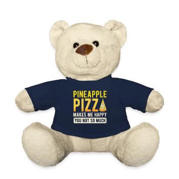 Pineapple -Pizza Makes Me Glad You Don't - Teddy Bear - french navy - Front