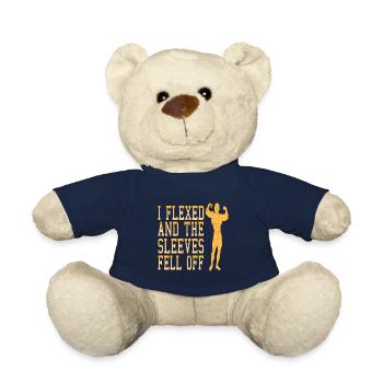 I Flexed & The Sleeves Feel Off Funny Gym Tee - Teddy Bear - french navy - Front