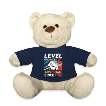 Level 6 Birthday 6 Year Old 2016 Gaming Video - Teddy - French Navy - Vorne