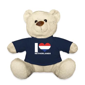 I love Netherlands heart flag Netherlands - Teddy Bear - french navy - Front