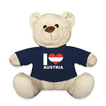 I love Austria Heart Flag Austria - Teddy Bear - french navy - Front