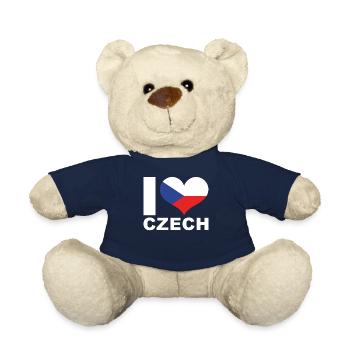 Ich liebe Tschechien Herz Flagge Tschechien - Teddy - French Navy - Vorne