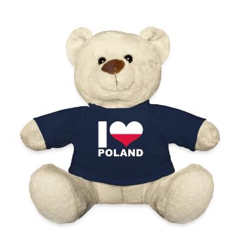 I love Poland heart flag Poland - Teddy Bear - french navy - Front