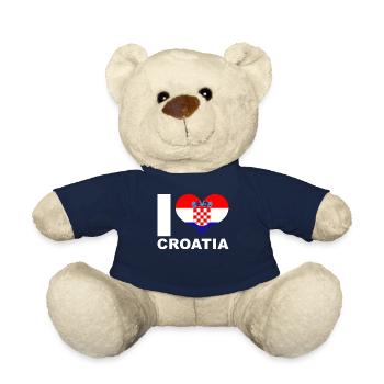 I love Croatia heart flag Croatia - Teddy Bear - french navy - Front