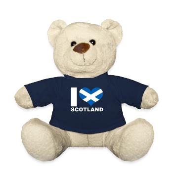 I love Scotland heart flag Scotland - Teddy Bear - french navy - Front