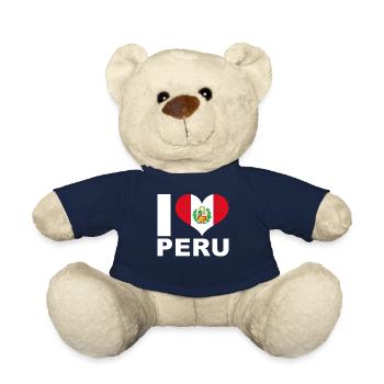 Ich liebe Peru Herz Flagge Peru - Teddy - French Navy - Vorne