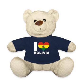J’aime bolivie drapeau de cœur Bolivie - Nounours - bleu marine - Devant