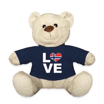 Ich liebe Norwegen Herz Flagge Norwegen - Teddy - French Navy - Vorne