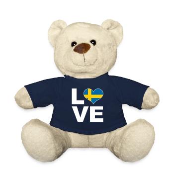 Ich liebe Schweden Herz Flagge Schweden - Teddy - French Navy - Vorne