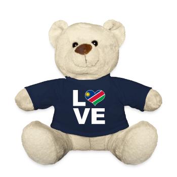 Ich liebe Namibia Herz Flagge Namibia - Teddy - French Navy - Vorne