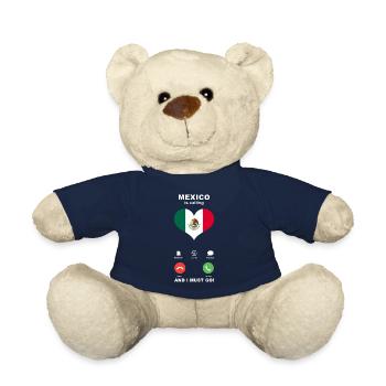 Le Mexique appelle Mexico Heart Souvenir - Nounours - bleu marine - Devant