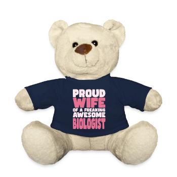 Proud Wife of A Damn Good Biologist - Teddy Bear - french navy - Front