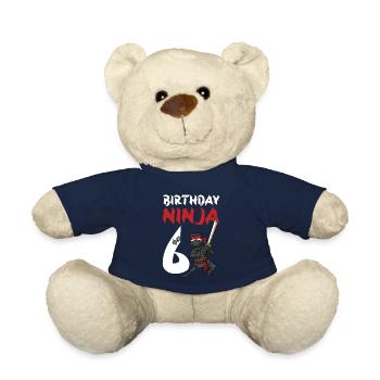 Fête d’anniversaire Ninja japonais de 6 ans Anniversaire - Nounours - bleu marine - Devant