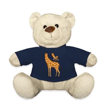 Funny Giraffe Zoo Animal Giraffe Lover Zoo Giraffe - Teddy Bear - french navy - Front