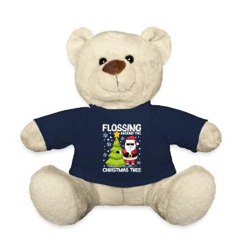 Flossing around the Santa Claus tree - Teddy Bear - french navy - Front