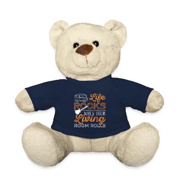 Life Rocks When Your Living Room Rolls Vintage - Teddy Bear - french navy - Front