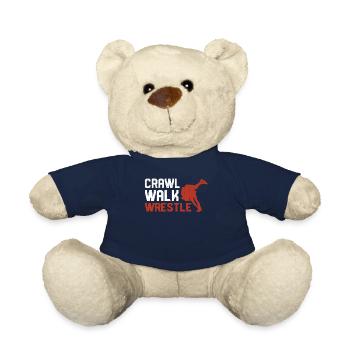 Crawl Walk Wrestle Drôle Wrestling Lover Lutteur - Nounours - bleu marine - Devant