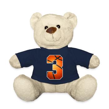 Kinder 3. Geburtstag Basketballspieler 3 Jahre alt - Teddy - French Navy - Vorne