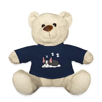 Boston Terrier Pyjama Niedlicher Boston Terrier - Teddy - French Navy - Vorne