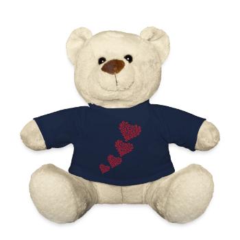 Dog Paw Hearts Dog Lover Dog Owner - Baby Dog Paws - Teddy - French Navy - Vorne