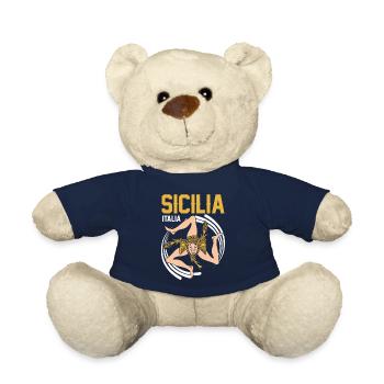 Sicily flag Sicily Palermo Italy - Teddy Bear - french navy - Front