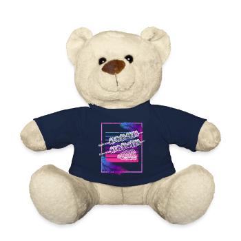 Vaporwave Barbecue Retro BBQ Lover Kebab Skewer Gr - Teddy Bear - french navy - Front
