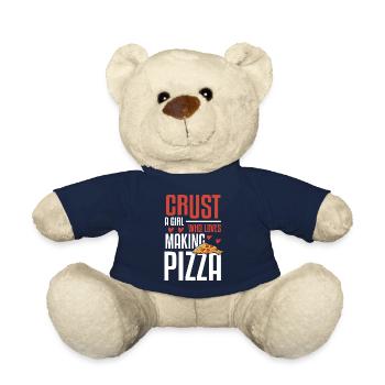 Croûte Une fille qui aime faire de la pizza Faire de la pizza - Nounours - bleu marine - Devant