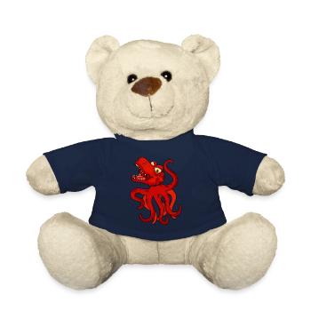 Octopus Kraken Dinosaur Cephalopod - Funny Octopus - Teddy - French Navy - Vorne